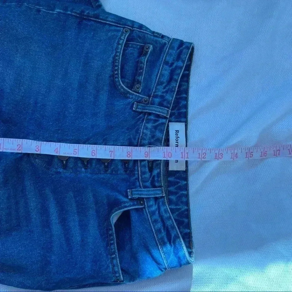 Reformation Mid Rise Button Fly Denim Jeans 24 - Picture 12 of 16